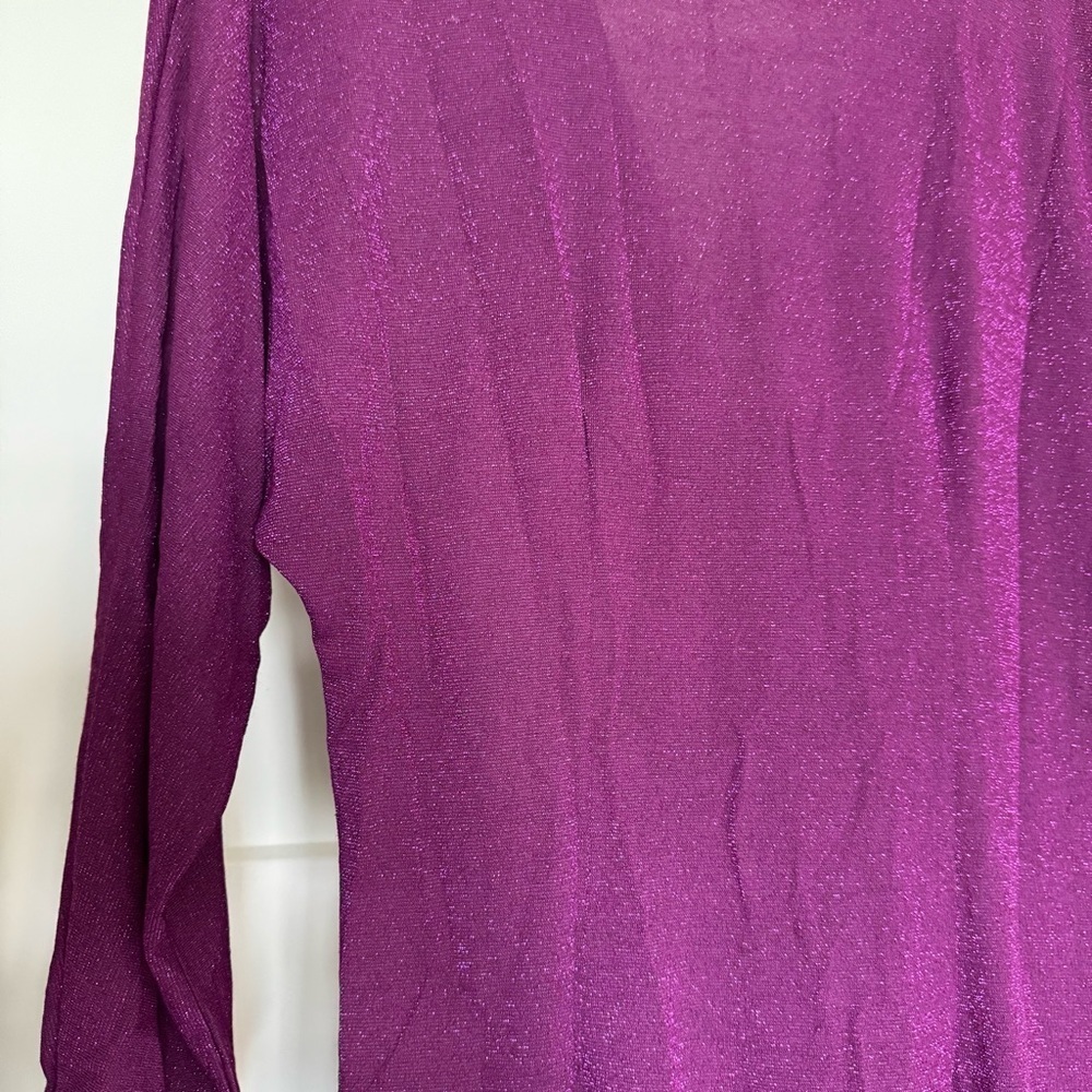 Dixie Malva gathered v neck purple metallic dress size M new with tags - Picture 11 of 11